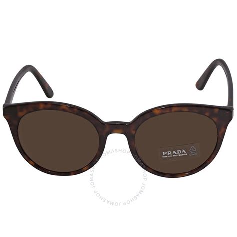 Prada Brown Round Ladies Sunglasses PR 02XS 